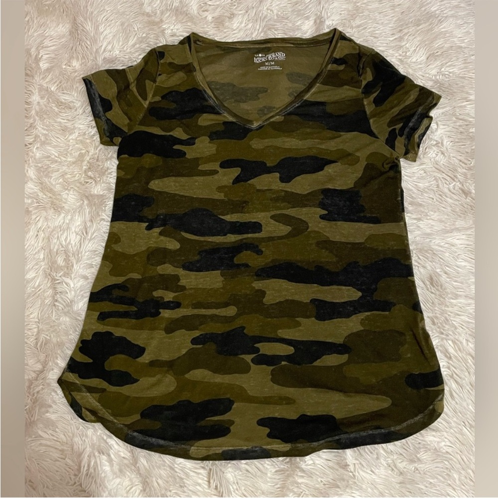 Lucky Brand Camo V-Neck Tee